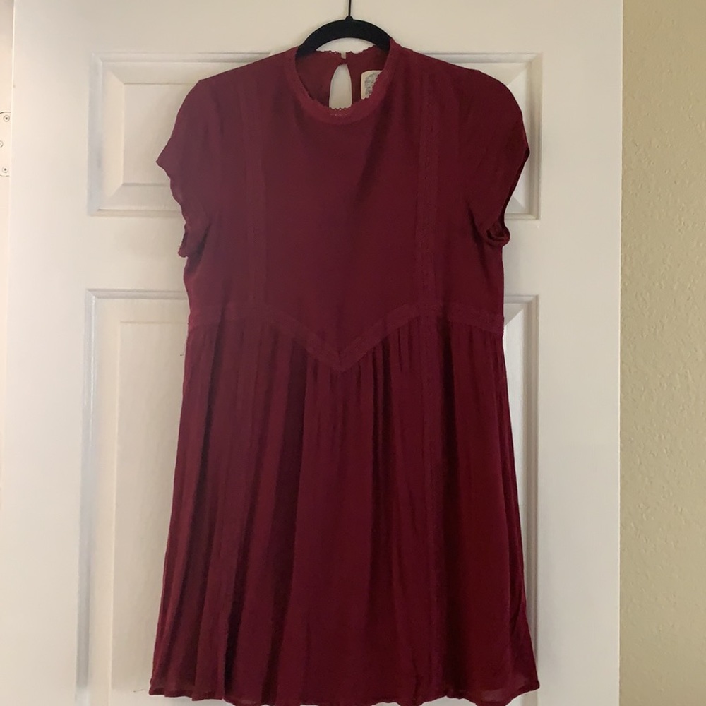 Burgundy high neck dress - medium